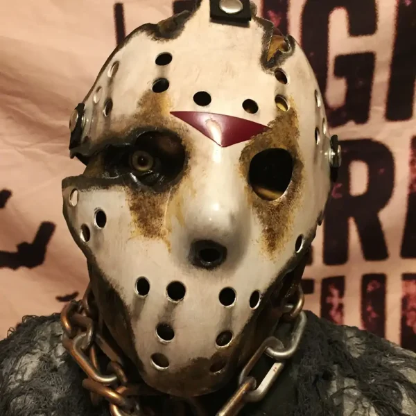 Friday the 13th Part 9 Jason mask featuring weathered details and eerie chevron